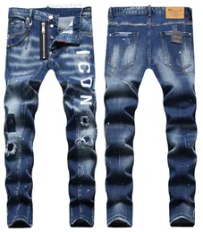 2023DSQ2 MĘŻCZYZN FOUD Guy Dżinsy Blue Classic Man Hip Hop Rock Moto Męs Casual Design Ripped Chude Denim Biker DSQ DSQ DINS 1092 BIG SORES 40