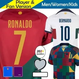 22 23 Portugal Camisa Fußballtrikots BERNARDO FERNANDES Qualifikation Weltmeisterschaft Nationalmannschaft Herren Fußballtrikot Kinder-Kit-Sets JOAO FELIX RUBEN DIAS LEAO JJ 11.24