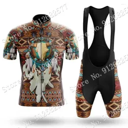 Tävlingssats 2023 Cycling Jersey Nativ-Bison Anime Set Mens Bicycle Clothing Road Bike Shirts Suit Bib Shorts Mtb Ropa Maillot