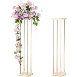 Decoration Gold Wedding Centerpieces for Tables Tall Metal Flower Stand Decorations for Weddings Party Metal Floor Geometric Vases imake845