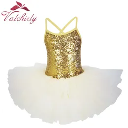 Dancewear Golden Ballerina Costume Sequins Ballet Dress Girls Dance Wear Tutu Ballet Leotard for Kids and Toddlers 231124