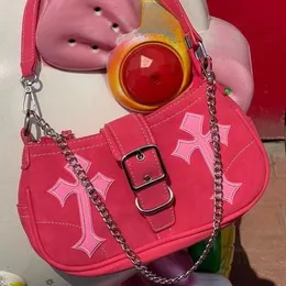 Вечерние сумки ретро сладкий прохладный розовый сердечный сумка на плече y2k мессенджер сумки сумочка монета большие мощность милая боковая сумка женская сумка 230422