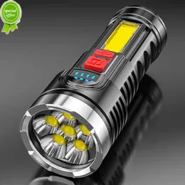 High Power 400LM Rechargeable 6 LED Flashlights with COB Side Light Lightweight Outdoor Lighting ABS Torch Car Moto Work Lights