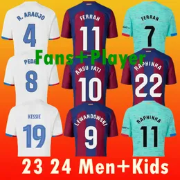 23 24 Pedri Lewandowski Football Jersey Gavi Camiseta de Futbol Ferran 2023 2024 Ansu Fati Raphinha Barcelona Dest Football Shirt Men Barca Kids Equipments