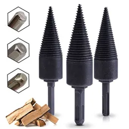 Nytt stålmaterial Veddelare Drill Bit Round/Hex/Triangle Shank Wood Split Cone Drill Bit Hushållsverktyg