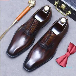 Zapatos de negocios formales de estilo vintage Oxfords para hombre Zapatos de vestir de boda para hombre de moda de estilo británico Pisos para hombre