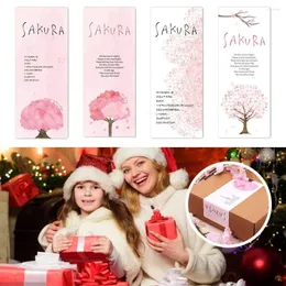 Presentförpackning levererar online detaljhandels inslagning av hälsning tätningsetiketter för småföretag Sakura klistermärke vårblomma mönster