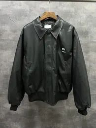 Модная брендовая куртка-бейл, винтажное кожаное пальто свободного покроя, унисекс, кожаное пальто, разрушение для мужчин