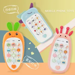 Partihandel baby telefon leksak musik ljudtelefon sov leksaker med teether simulering telefon barn spädbarn tidig utbildning leksak barn gåvor