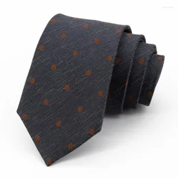 Bow Ties 남자 브랜드 패션 비즈니스 작업 Necktie Men 's Gift를위한 고품질 7cm 회색 점 넥타