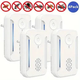 4pcs repelente de insetos ultrassônico, repelente de pragas interno para mosquito, inseto, rato, aranha, inseto, formiga, barata, ajudante de proteção do sono infantil