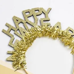 Acessórios de cabelo unissex feliz ano bandana natal hairband compõem ornamento brilhante