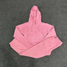 Trapstar Tracksuit Men designer hoodie höst/vinter ny rosa kappa set ungdom tröja hoodie casual vit hög gata stil