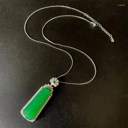 Pendant Necklaces Ne'wJewelry Style Wushi Tag Jade Green Ping An Necklace About 2 6cm Temperament