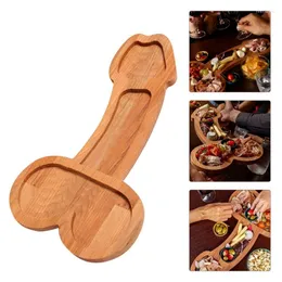 Plates Aperitif Board Funny Penis Shape Novelty Cheese Set Unique Wooden Servers Tray Charcuterie