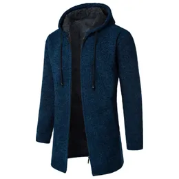 Misturas de lã masculina Casaco masculino outono inverno estilo britânico com capuz casaco de lã moda jaquetas casuais médio longo cordão jaquetas com capuz 231123