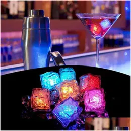 Other Bar Products Factory Wholesale Led Lights Polychrome Flash Party Glowing Ice Cubes Blinking Flashing Decor Light Up Club Weddi Dhzzb