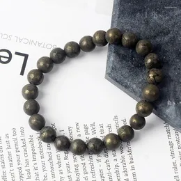 Strand Original Energy Pyrite Bead Bracelet Men Reiki Chalcopyrite Hematite Nature Stone Bracelets For Women Yoga Balance Wrist Jewelry