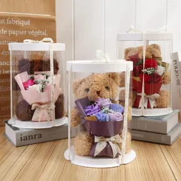 Fiori decorativi Bella rosa orso bambola confezione regalo sapone artificiale fiore peluche per il compleanno di San Valentino decorazione di nozze