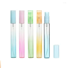 Storage Bottles 50pcs Mini Perfume Atomizer Empty Colorful Gradient Glass Vials 10ml Cosmetic Packaging Sample Fragrance Spray Refillable