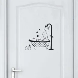 New Bathroom Wall Sticker Toilet Decor Living Room Cabinet Home Decoration Decals Beautify Self Adhesive Mural WC Sign Doorway