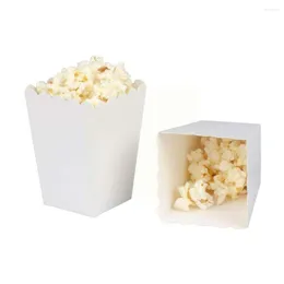 Gift Wrap 12st/Lot Pure White Mini Paper Popcorn Box Sanck Candy Baby Supplies Moive Shower Birthday Wedding Party Night TR R7M6