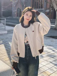 American Retro Baseball Coat Women's Spring and Autumn 2023 New Fashion Design Feel Loose Relaxed Contrast Color Jacket Stylist AB ZV