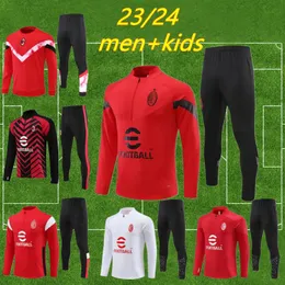 2023 2024 Rafael Leao Tracksuit Jerseys Tuta Maglia 22 23 24 Hernandez Training Suit Survlement Foot Camiseta Chandal Kit Football Men and Kids Uomo Calcio Maillot