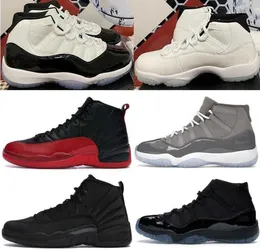 Sapatos frete grátis 11 homens Jumpman 11s Cherry Midnight Navy Cool Gray 25th Anniversary 12 12s Taxi Low Bred Sport Sneakers