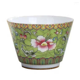 Set di stoviglie Tazza da tè smaltata Tazza da bere in ceramica giapponese Tazze cinesi Royal Espresso Ceramica Sake Famiglia Floreale Piccolo