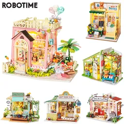 Doll House Accessories Robotime Rolife Diy Dollhouse Leisure Time Series Wood Christmas Snow House Miniature House For Girls Birthday Present 230424