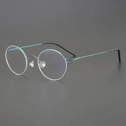 Montature per occhiali da sole Danimarca Designer di marca Occhiali da vista senza viti Retro Filo tondo Cerchio per occhiali Montatura per occhiali Ultraleggeri Uomo Donna Occhiali miopia 231123