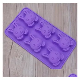 Baking Moulds 6 Holes Silica Gel Rabbit Cake Mods Rabbits Shape Sile Bread Pan Round Mold Muffin Cupcake Pans Sn5295 Drop Delivery H Dh5Sb