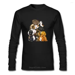 Męskie koszulki kawaii pala o 'gwinea świnie długie rękaw męski uroczy stos śmiesznych mężczyzn T-shirt zwierzęcy nadruk harajuku topy hipster tshirt