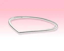 Ny polerad Wishbone Bangle -armband Kvinnor Högkvalitativa smycken för P 925 Sterling Silver Armband med Original Retail Box3928638