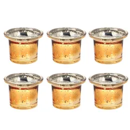 Velas 6pcs vidro criativo suporte de copo de vela estilo simples container271c