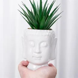 Vase Creative Buddhic Ceramic Flower Pot Model Model Ornament Jusuleant Planter Home Office Desktop Living Room屋内装飾267U