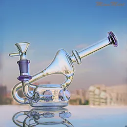 5.5 inchs recycler oil rigs thick glass water bongs Hookahs smoke pipe beaker bong ash catcher with 14mm banger