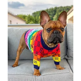 Dog Apparel Clothes Winter Pets Pet Trendy Rainbow Sweater Cat