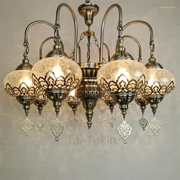Chandeliers Turkey Retro Chandelier Exotic Coffee Shop Features Hollow Carved Glass Pendant Lighting