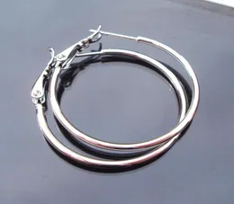 whole 18k White Gold Earrings 30MM unique LARGE HOOP EARRINGS pure lowd 2305291