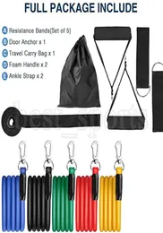 11pcs/set Exercise Resistance Bands Set Expander Yaga Pu Rope Gym Training Fitness Band Home Workout Sports Supplies CYZ26926606805