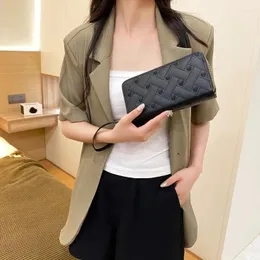 Wallets 2024 Fashion Wallet Female Business Ladies Long Large Capacity Commuter Clutch Mobile Phone Bag Women Clutches