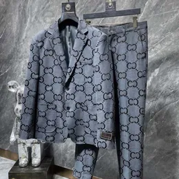 Herrjackor designer lyx varumärke jacka affärsdräkt mäns skjorta brev jacquard byxor män kvinnor v-ringning blazer casual byxor två bit set oglh