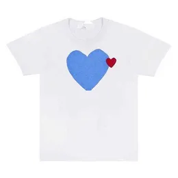 Play designer Mens T-Shirts children's embroidered love eyes pure cotton white red heart short-sleeved tshirts boys and girls loose casual tshirt top km