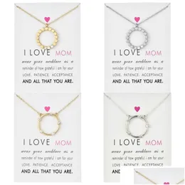 Anhänger-Halsketten Kreis-Anhänger-Halsketten I Love Mom Legierungs-Halskette Modeschmuck Muttertag Drop Delivery Schmuck Halsketten Penda Dhsj5