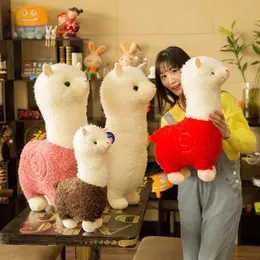 Plush Dolls 80cm Lovely Alpaca Toy Japanese Soft Stuffed Cute Sheep Llama Animal Sleep Pillow Home Bed Decor Gift 231123