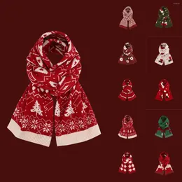 Halsdukar kvinnors halsduk vinter stickad julvärme mjuk mångsidig sjal och nack wrap kit för säsong