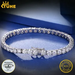 سوار تنس مويسانيت غرامة للرجال للنساء الفضة الاسترليني 925 سوار GRA 100 ٪ VVS1 D Color Moissanite مع شهادة 230424