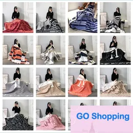 Top Quality Blankets 16 Designs Letter Woolen Cashmere Blanket 135X170Cm Shawl Scarf Thick Soft Wool Warm Plaid Sofa Bed Decoration Air Conditio